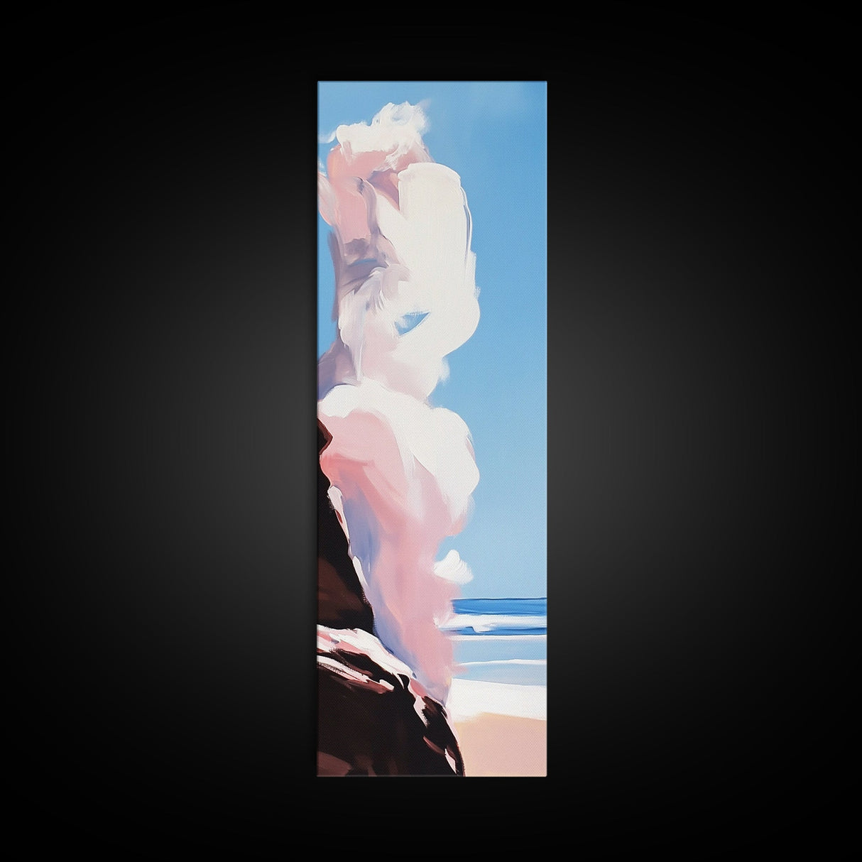 Coastal Clouds, Sunset Bliss, Ocean Horizon, Canvas Print, Beach Home Decor, Minimalist Wall Art, Seascape Aesthetic, Living Space Art