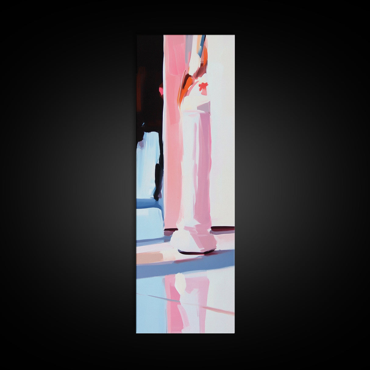 Abstract Chess Piece, Modern Art, Pink and White Decor, Framed Canvas Print, Bold Minimalist, Statement Piece, Office Wall Art