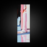 Abstract Chess Piece, Modern Art, Pink and White Decor, Framed Canvas Print, Bold Minimalist, Statement Piece, Office Wall Art