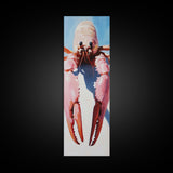 Quirky Crustacean Art, Bold Seafood Print, Coastal Decor, Framed Canvas Print, Playful Ocean Aesthetic, Kitchen Wall Art, Nautical