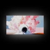 Abstract Explosion, Pink Cloud Art, Surreal Dreamy Painting, Modern Pastel Wall Decor, Whimsical Home Aesthetic, Framed Canvas Print
