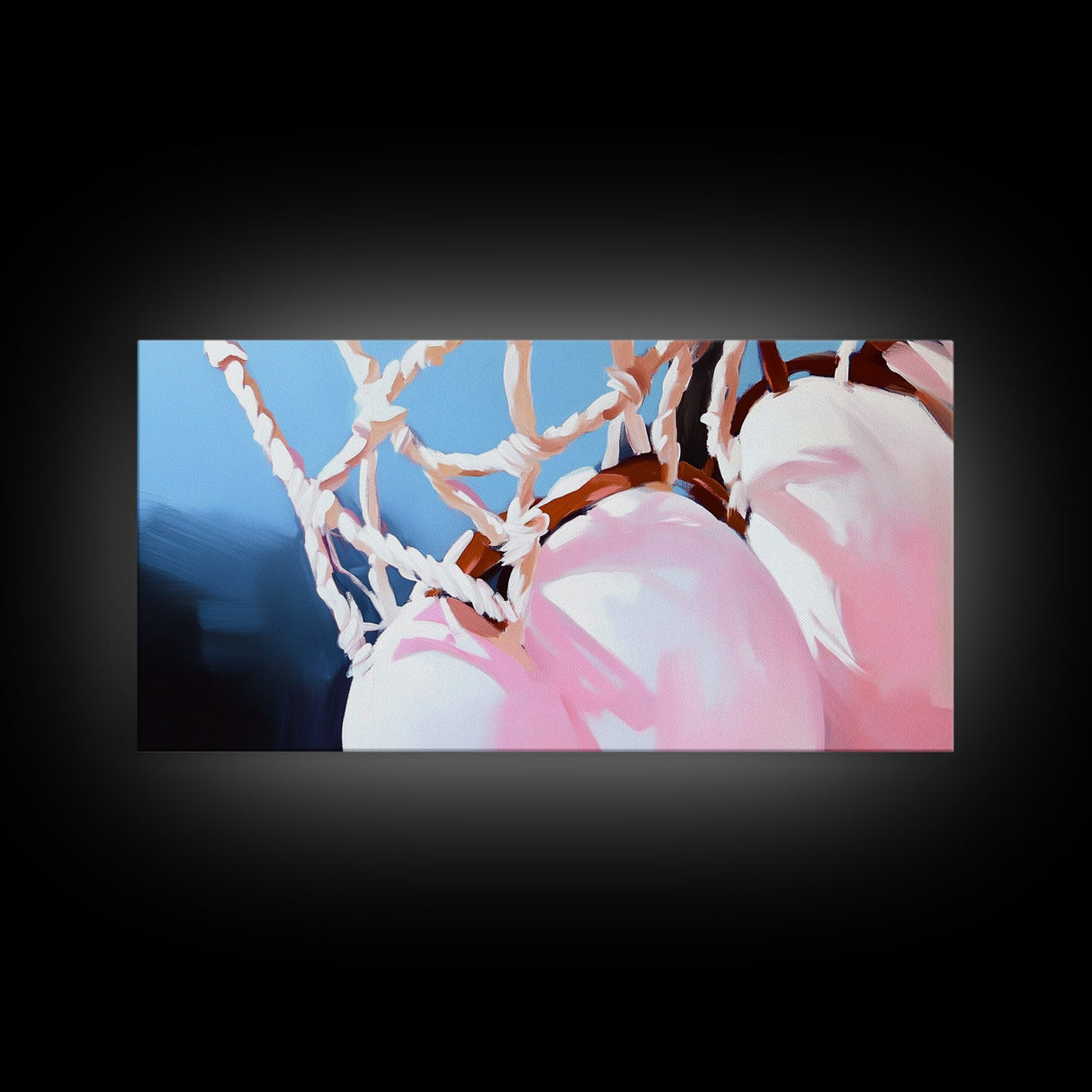Basketball Hoop, Sports Aesthetic Art, Modern Minimalist Print, Framed Canvas Print, Boys Room Decor, Gym Wall Art, Sporty Home Decor
