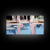 Forest Reflection, Water Landscape, Nature Wall Decor, Living Room Art, Minimalist Home Art, Canvas Print, Pastel Landscape, Zen Artwork