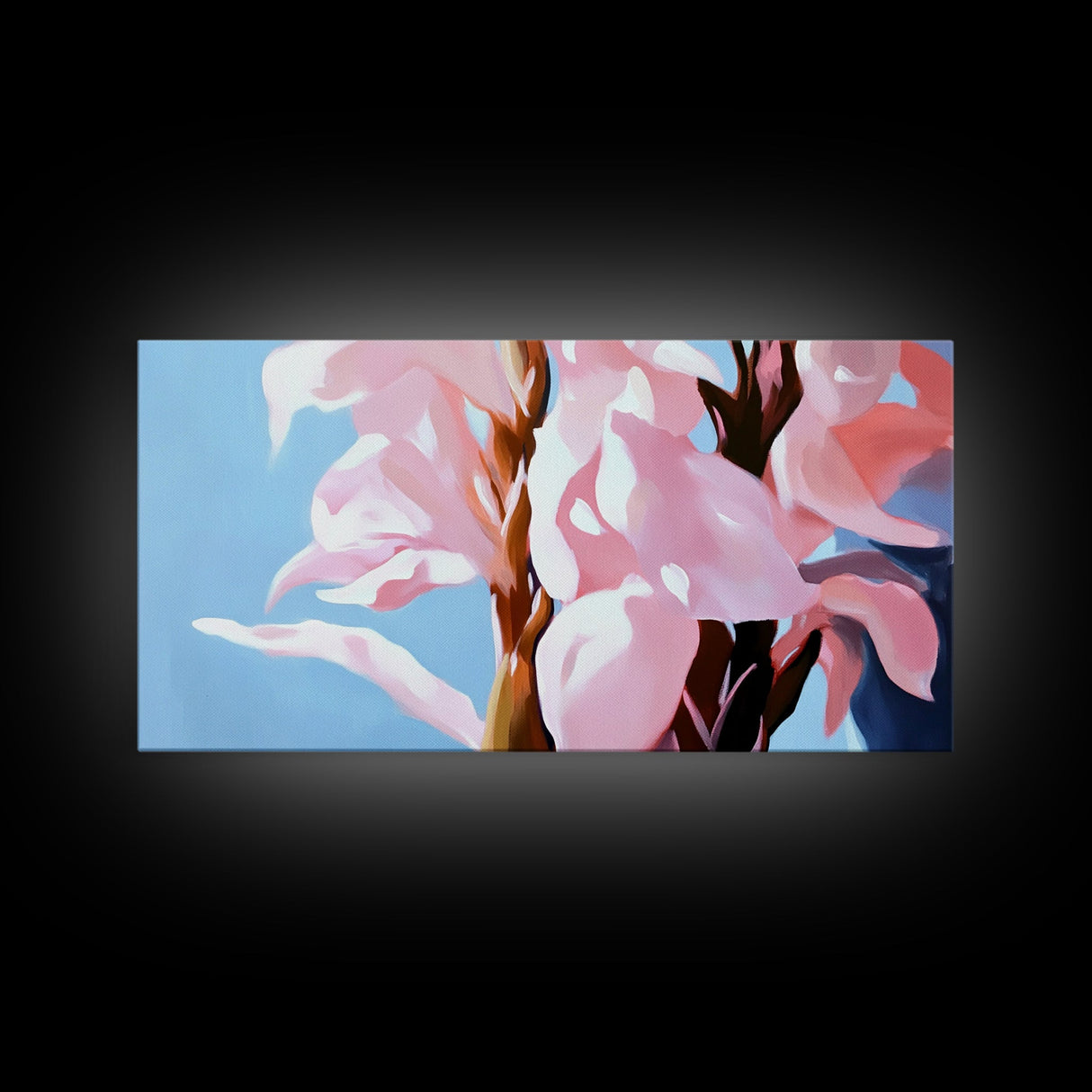 Pink Flowers, Floral Art, Nature Painting, Canvas Print, Spring Wall Decor, Botanical Artwork, Bedroom Decor, Minimalist Pastel Painting