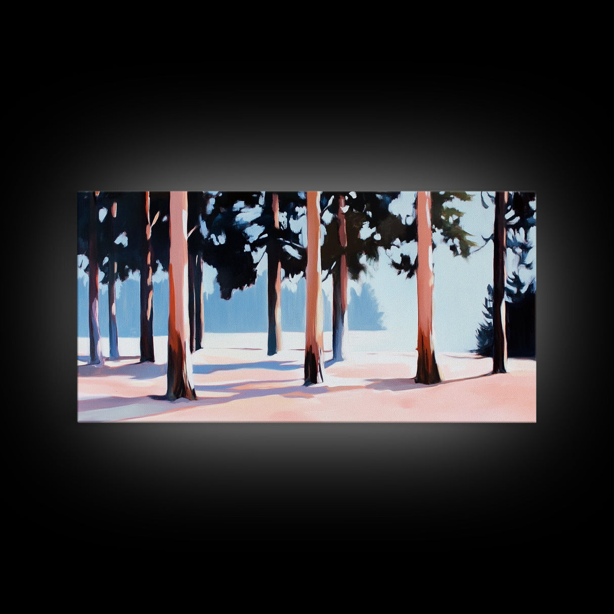 Winter Forest, Snowy Trees, Tranquil Wall Art, Framed Canvas Print, Nature Inspired, Cozy Home Decor, Serene Landscape, Rustic Living Room