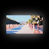 Vineyard Path, Rustic Landscape Print, Dining Room Wall Art, Framed Canvas Print, Nature Painting, Farmhouse Decor, Autumn Art