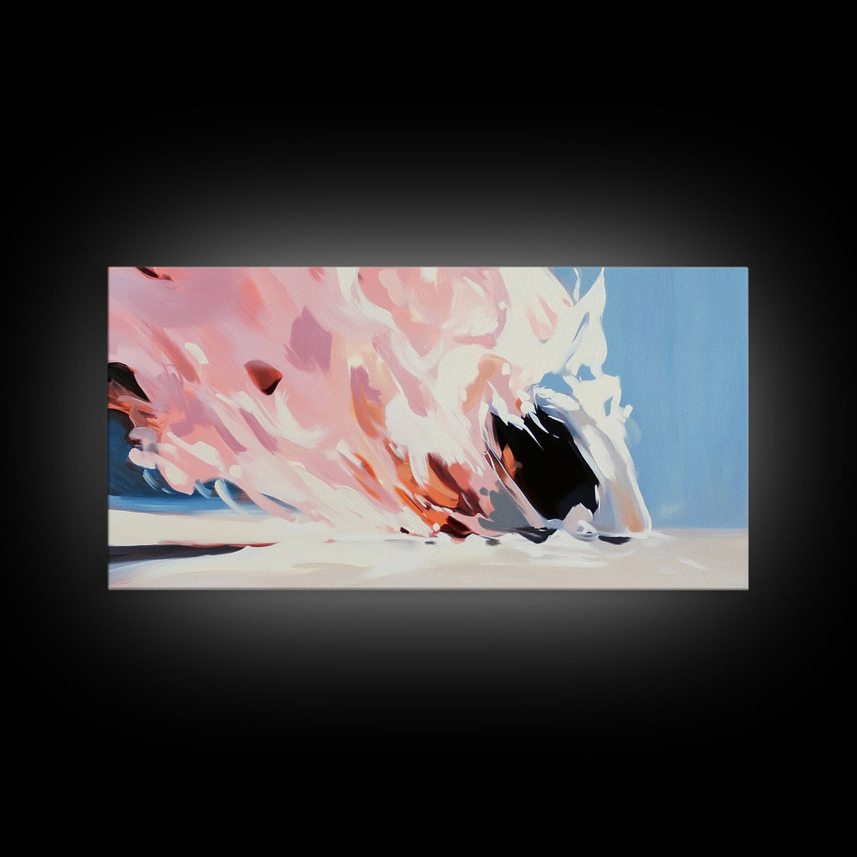 Pink Wave, Ocean Art, Abstract, Canvas Print, Coastal Wall Decor, Surreal Seascape, Beach House Accent, Modern Minimalist Style