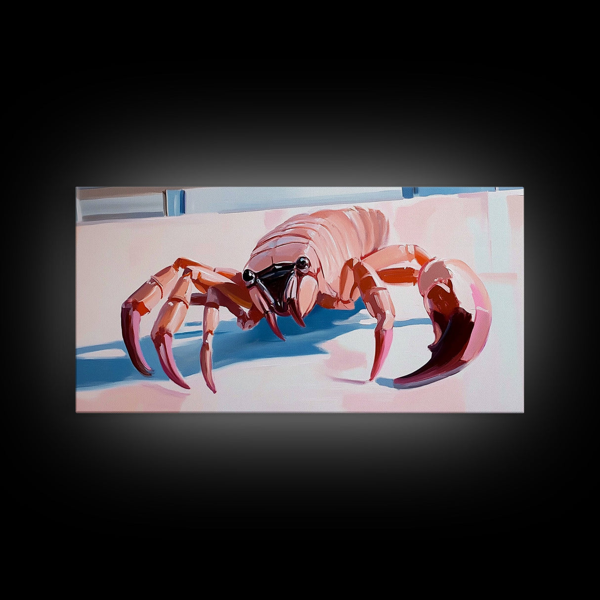 Fantasy Crab, Surrealism, Unique, Framed Canvas Print, Coastal Art, Whimsical Decor, Ocean Creature, Beach House, Statement Piece
