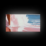 Ocean Waves, Beach Painting, Coastal Decor, Relaxing Seascape, Minimalist Artwork, Bathroom Wall Art, Framed Canvas Print, Tropical Aesthetic