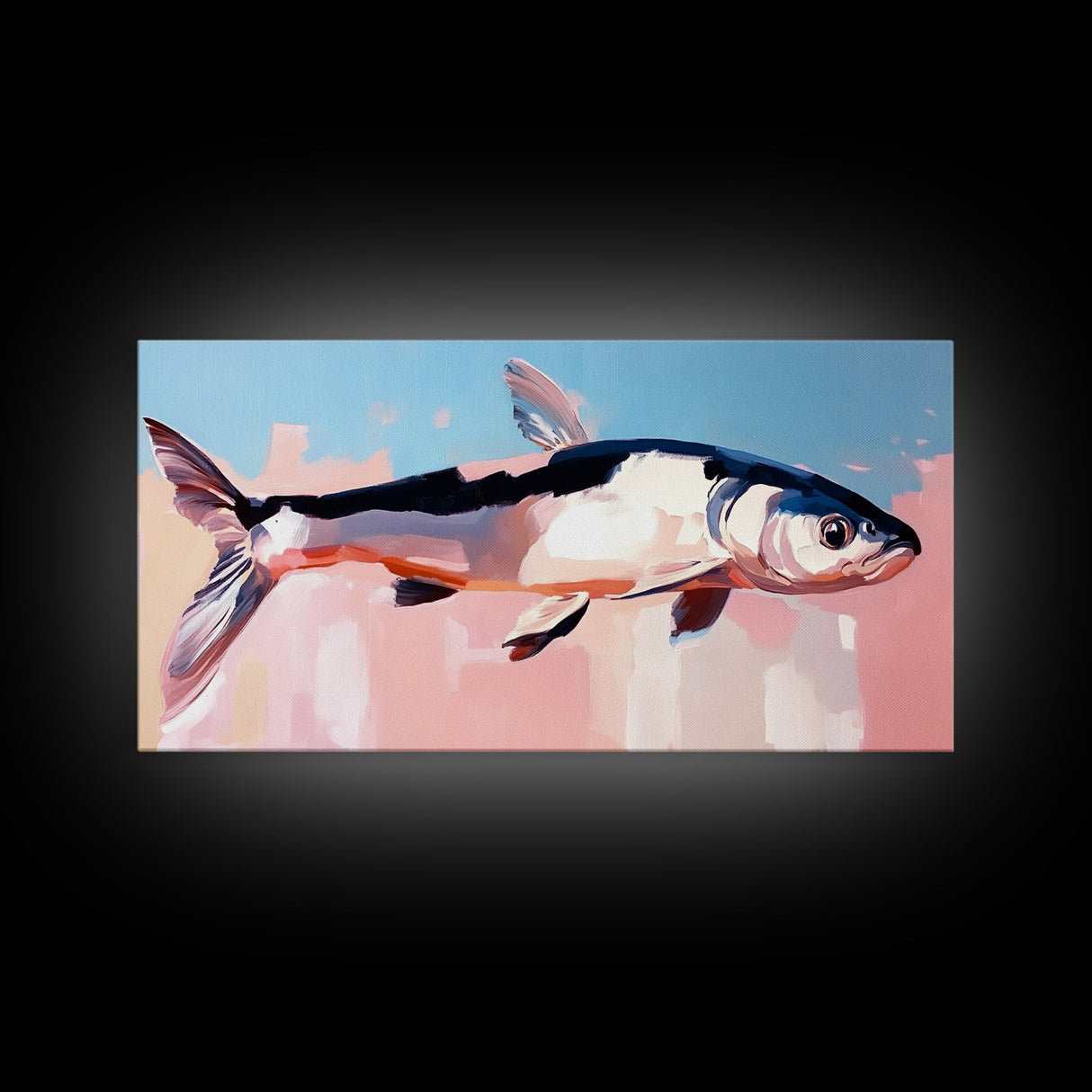 Floating Fish, Ocean Art, Underwater Canvas Print, Beach House Decor, Coastal Wall Art, Nature Inspired Art, Minimalist Wall Decor