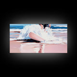 Ocean Splash, Surfer Art, Beach Wall Decor, Canvas Print, Coastal Home Art, Minimalist Wave Painting, Modern Beach House Wall Art
