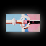 Geometric Door Handle, Modern Abstract Art, Minimalist Interior, Pastel Pink Decor, Clean Aesthetic, Canvas Print, Office Wall Art