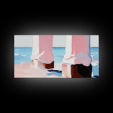 Coastal Pier, Beachside Serenity, Nautical Theme, Ocean Blue Artwork, Minimalist Coastal Art, Tranquil Scene, Canvas Print, Entryway