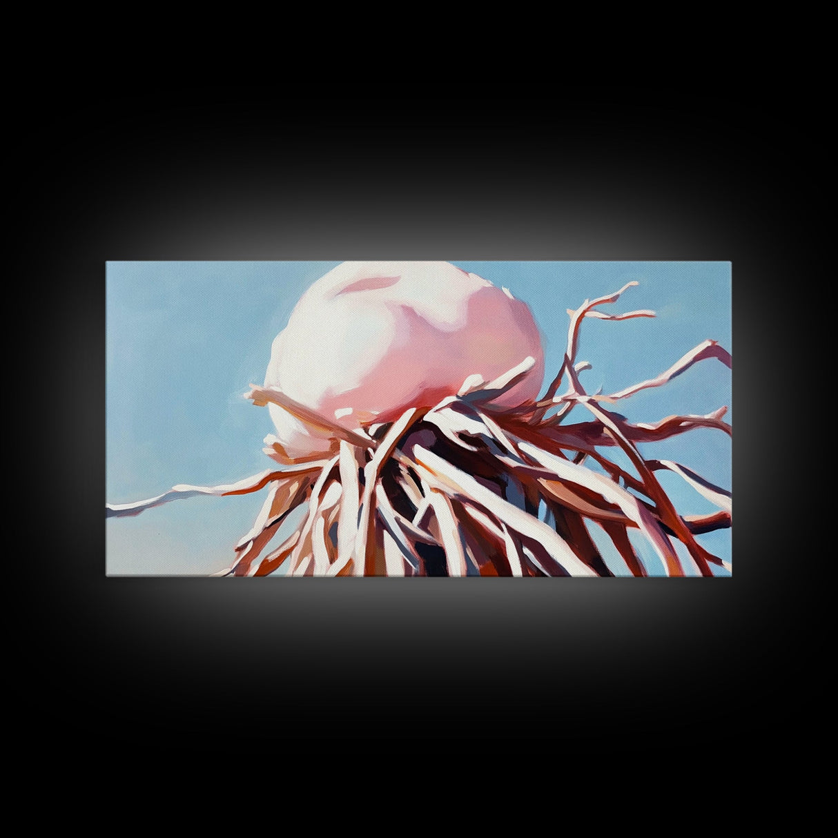 Jellyfish Art, Underwater Fantasy, Oceanic Decor, Ethereal Sea Life, Modern Coastal Home, Blue and Pink Palette, Canvas Print