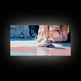 Canyon Reflection, Nature Wall Art, Modern Landscape Art, Neutral Earth Tones, Boho Aesthetic, Framed Canvas Print, Living Room Decor