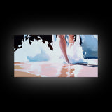 Splashing Waves, Water Reflections, Summer Art, Canvas Print, Beach Wall Decor, Coastal Home Art, Living Room Painting, Blue Seascape