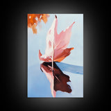 Autumn Leaf, Fall Reflection, Nature Art, Seasonal Wall Decor, Framed Canvas Print, Fall Art, Living Room Print, Cozy Wall Art