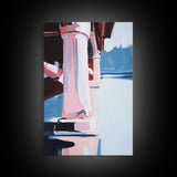 Bridge Reflection, Water Landscape, Framed Canvas Print, Tranquil Wall Art, Modern Minimalist Painting, Calm Home Aesthetic, Neutral Decor