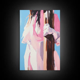 Woman Holding Tree, Abstract Portrait, Canvas Print, Feminine Art, Modern Wall Decor, Minimalist Wall Art, Aesthetic Painting