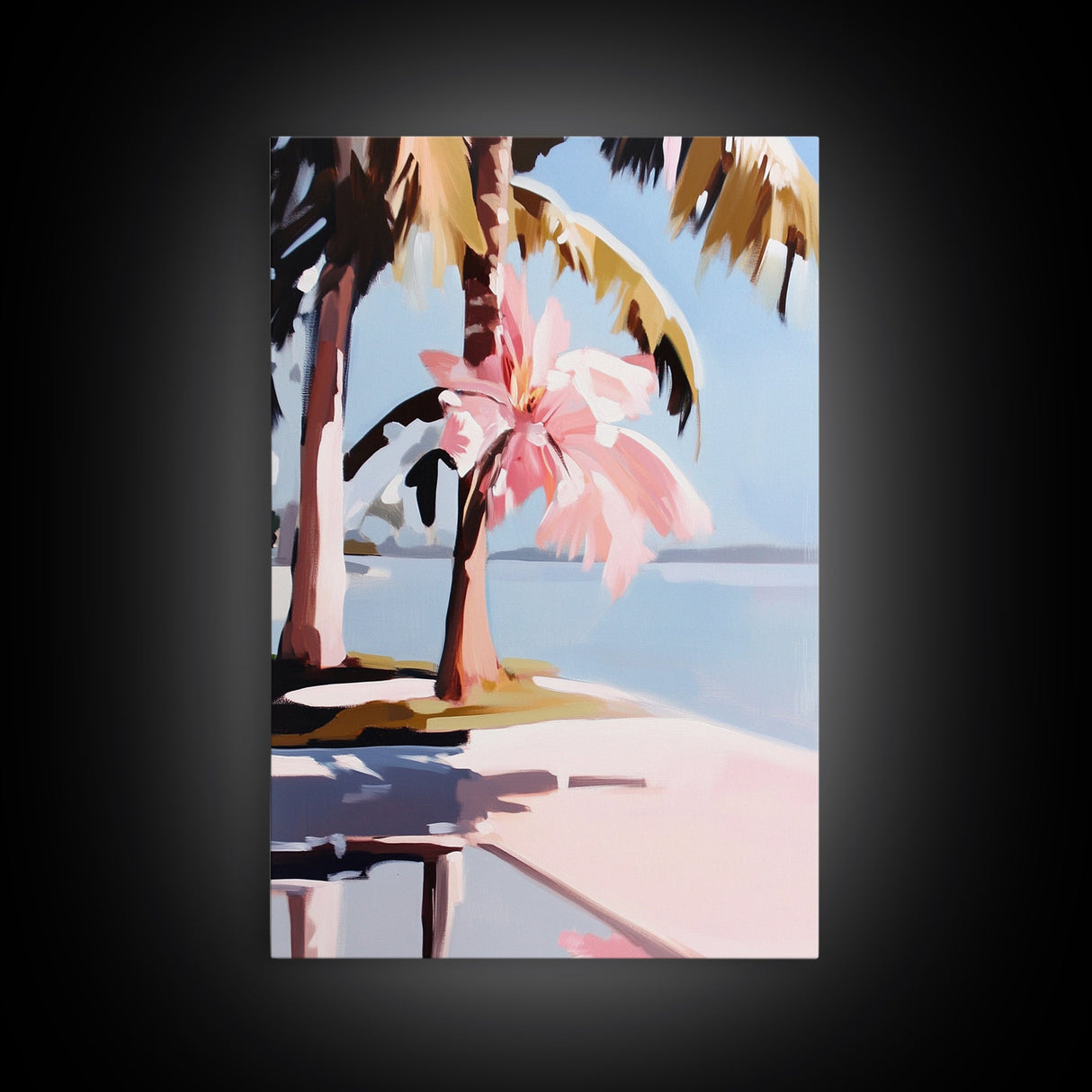 Palm Trees, Tropical Vibes, Beach Art, Canvas Print, Coastal Decor, Vacation Aesthetic, Living Room Wall Art, Boho Island Artwork