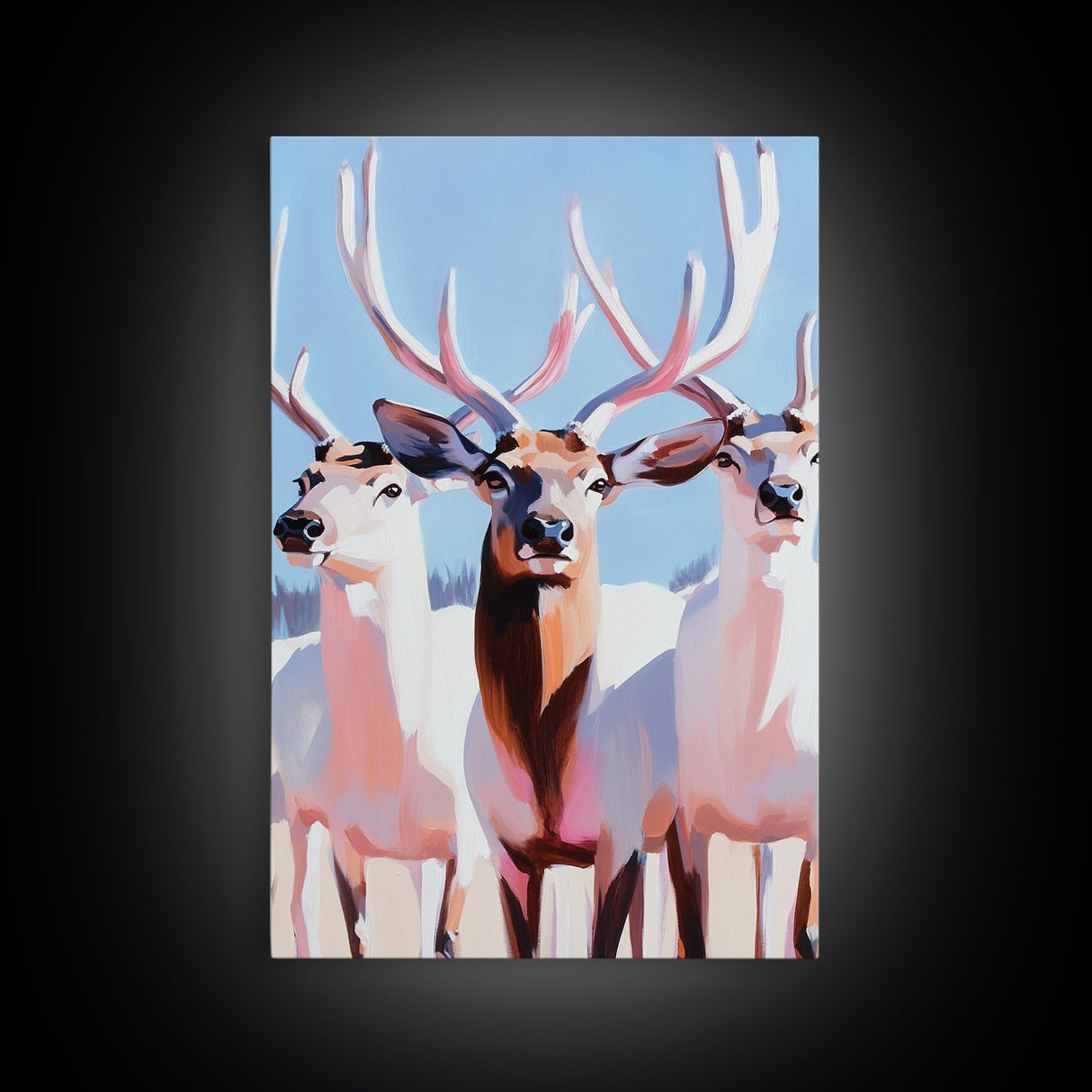 Majestic Deer, Wildlife Wall Art, Rustic Lodge Decor, Cabin Aesthetic, Fall Art, Nature Inspired, Framed Canvas Print, Animal Painting