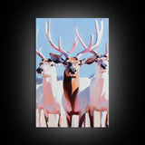 Majestic Deer, Wildlife Wall Art, Rustic Lodge Decor, Cabin Aesthetic, Fall Art, Nature Inspired, Framed Canvas Print, Animal Painting