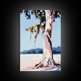 Rustic Tree Painting, Nature Wall Art, Moody Landscape, Framed Canvas Print, Neutral Tones, Boho Art, Living Room Wall Art, Farmhouse Decor