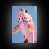 Redfish, Fishing Art, Coastal Decor, Nautical Wall Art, Framed Canvas Print, Beach House Art, Sport Fishing, Ocean Aesthetic