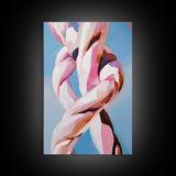 Twisted Form, Abstract Figure, Surreal Art, Modern Minimalist Style, Contemporary Wall Decor, Framed Canvas Print, Office Art