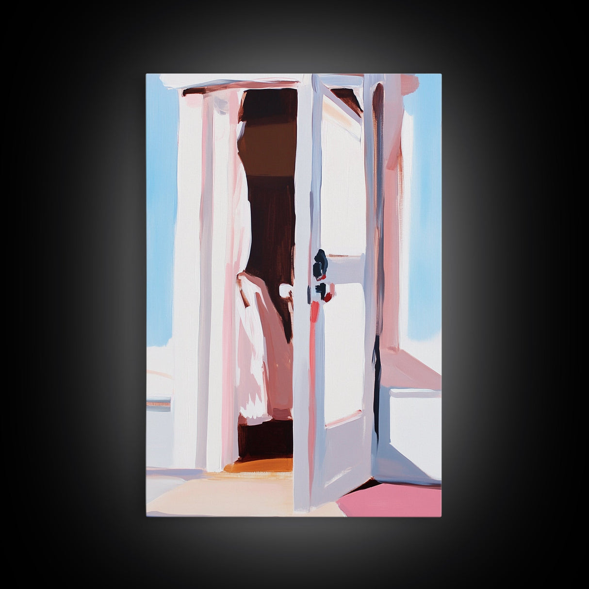 Open Door, Sunlit Entryway, Warm Aesthetic, Canvas Print, Cozy Home Decor, Minimalist Art, Farmhouse Wall Art, Living Room Decor