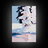 Winter Trees, Snow Covered Pines, Holiday Aesthetic, Cozy Christmas Wall Art, Frosty Forest Scene, Scandinavian Decor, Canvas Print