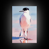 Seabird, Coastal Wildlife Art, Framed Canvas Print, Beach House Wall Decor, Nature Painting, Modern Home Aesthetic, Ocean Inspired
