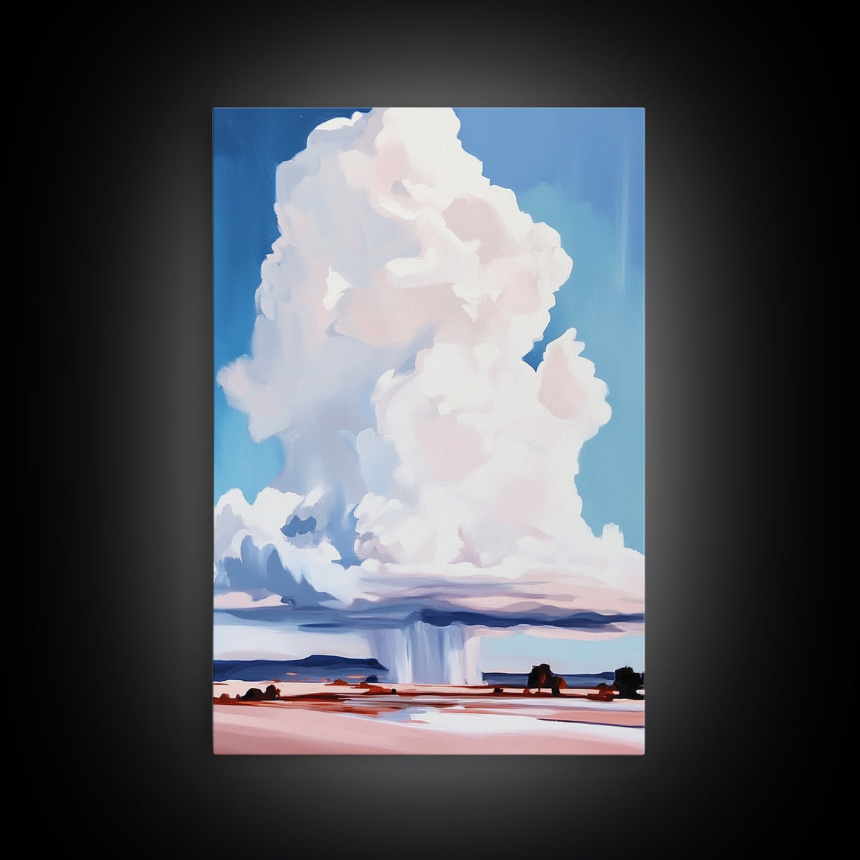 Storm Clouds, Dramatic Sky Art, Framed Canvas Print, Landscape Decor, Moody Weather Painting, Nature Artwork, Living Room Aesthetic