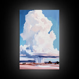 Storm Clouds, Dramatic Sky Art, Framed Canvas Print, Landscape Decor, Moody Weather Painting, Nature Artwork, Living Room Aesthetic