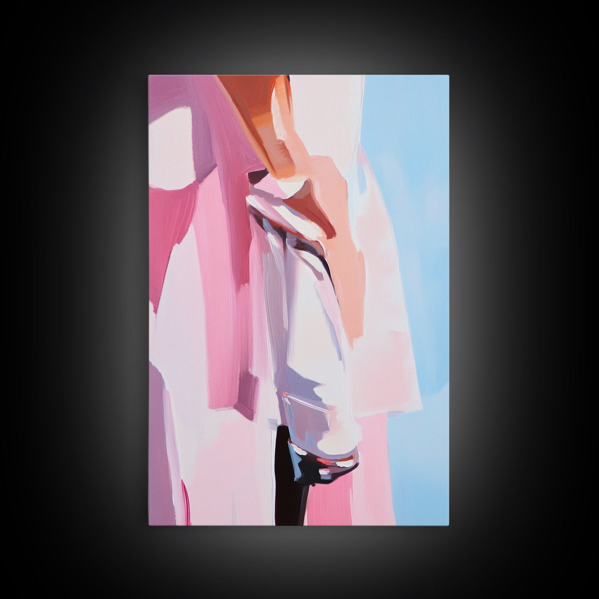 Elegant, Feminine, Minimalist, Fashion, Framed Canvas Print, Modern Woman Art, Chic Wall Decor, Pink Artwork, Aesthetic Bedroom Art