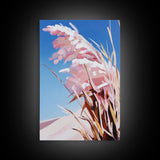 Windblown Grass, Beach Prairie Art, Coastal Breeze Print, Framed Canvas Print, Neutral Minimalist Decor, Modern Nature Wall Art