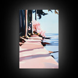 Tranquil Path, Coastal Trees, Lakeside Escape, Nature Inspired Art, Beach House Wall Decor, Minimalist Aesthetic, Canvas Print