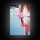 Pink Reflection, Modern Wall Art, Minimalist Decor, Aesthetic Print, Abstract Painting, Framed Canvas Print, Boho Bedroom Art, Gift