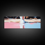 Pink Reflection, Abstract Art, Feminine Aesthetic, Soft Pastel Painting, Canvas Print, Minimalist Wall Art, Bedroom Wall Decor