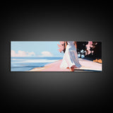 Ocean Breeze, Coastal Landscape, Bathroom Wall Art, Canvas Print, Minimalist Seascape, Pastel Beach Decor, Soft Aesthetic Artwork