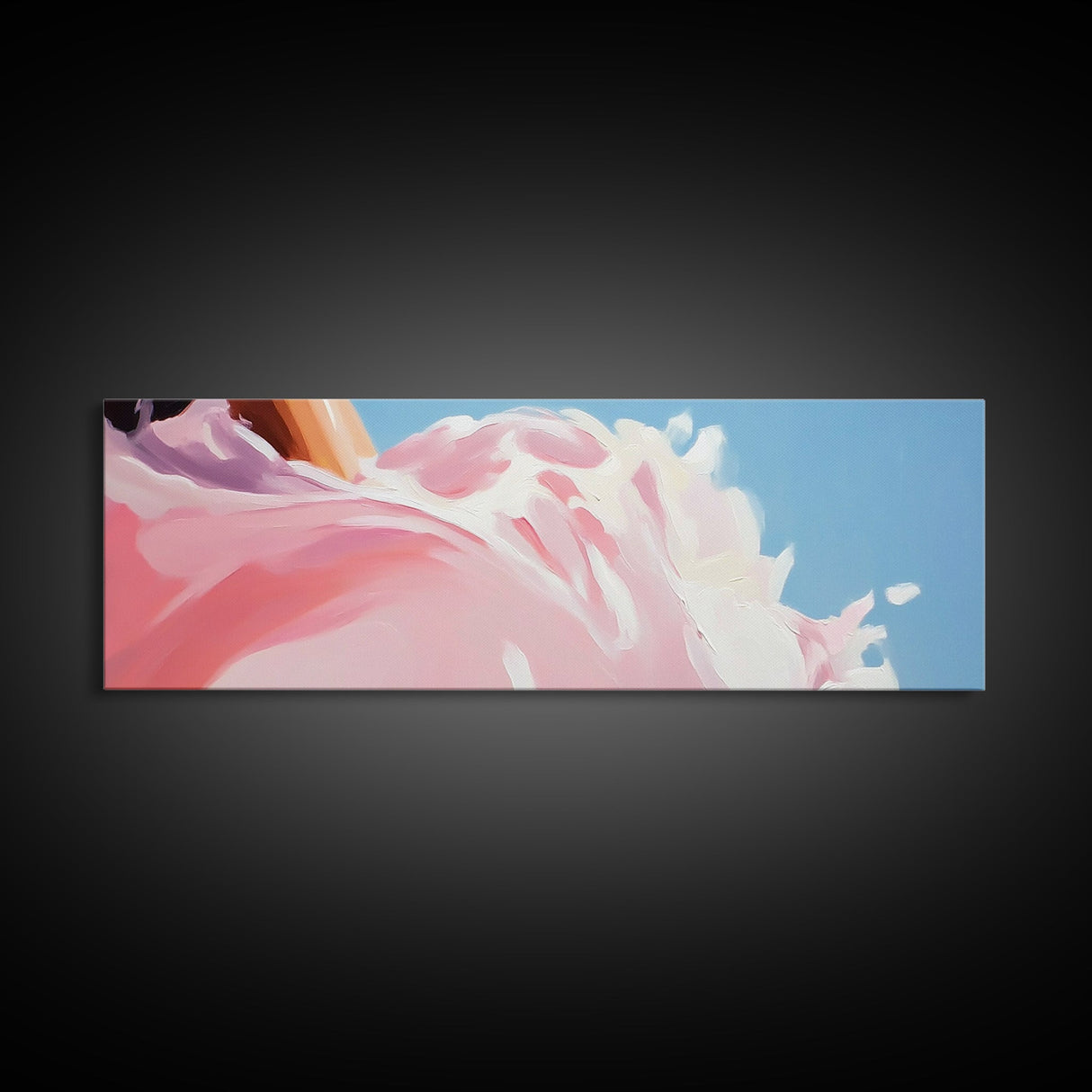Abstract Floral Art, Soft Pink Flowers, Boho Home Decor, Minimalist Framed Canvas Print, Elegant Wall Art, Feminine Bedroom Painting
