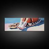Snake and Ballet Shoes, Surreal Art, Unique Painting, Framed Canvas Print, Edgy Wall Art, Modern Home Decor, Conversation Piece, Bold