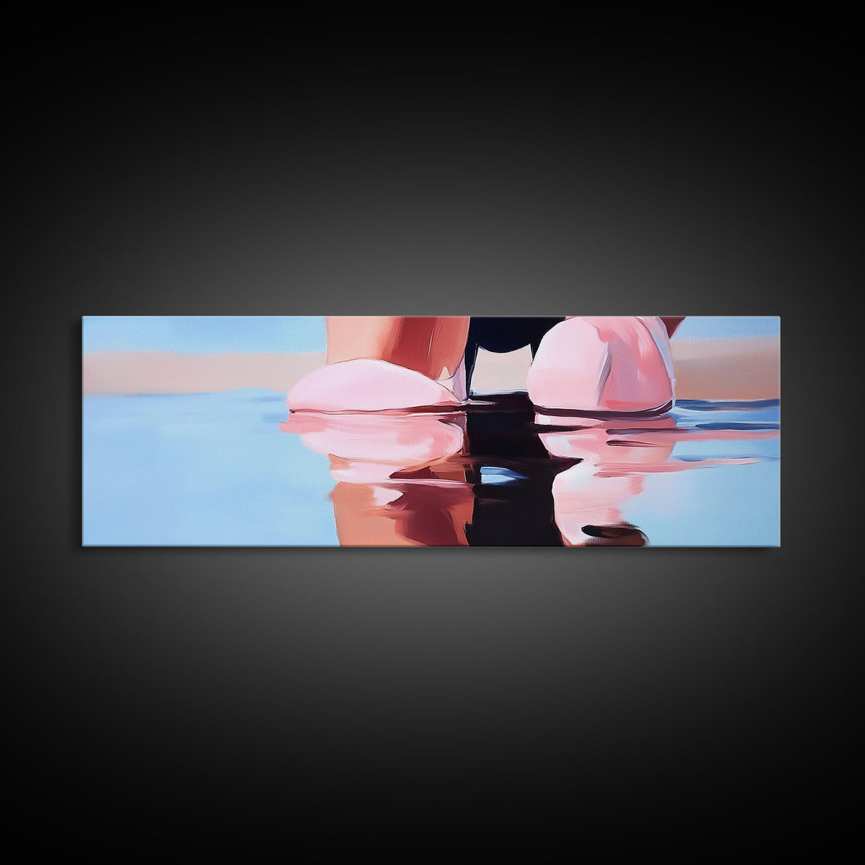 Reflection Water, Abstract Art, Minimalist Beach Art, Canvas Print, Soft Pastel Ocean Scene, Modern Home Decor, Coastal Living Aesthetic