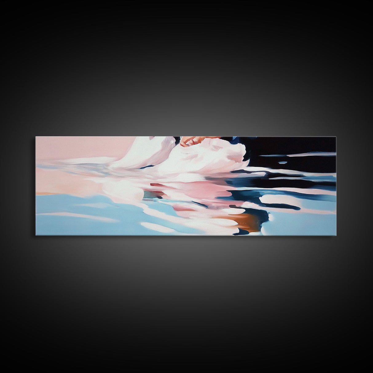 Blurred Reflection, Ocean Serenity, Abstract Art, Canvas Print, Soft Pastel Wall Art, Minimalist Coastal Decor, Tranquil Beach Scene