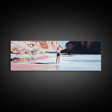 Desert River Scene, Canyon Artwork, Earthy Tones, Southwest Landscape, Minimalist Home Decor, Living Room Print, Canvas Print