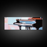 Grand Piano, Music Lover Gift, Classical Music Art, Elegant Interior, Framed Canvas Print, Minimalist Home Office Decor