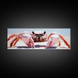 Crab Art, Beach Wall Art, Coastal Decor, Nautical Painting, Ocean Animal Print, Pastel Tones, Living Room Art, Canvas Print