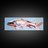 Fish, Ocean Wildlife, Coastal Art, Framed Canvas Print, Nautical Wall Art, Minimalist Decor, Beach House Art, Dining Room Art