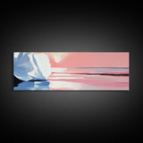 Blush Sky, Ocean Reflection, Pastel Landscape, Coastal Serenity, Canvas Print, Bedroom Wall Art, Modern Impressionist, Gift Idea