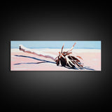 Fallen Palm, Driftwood Beach, Coastal Landscape, Framed Canvas Print, Ocean Art, Beach House Decor, Minimalist Nature Aesthetic